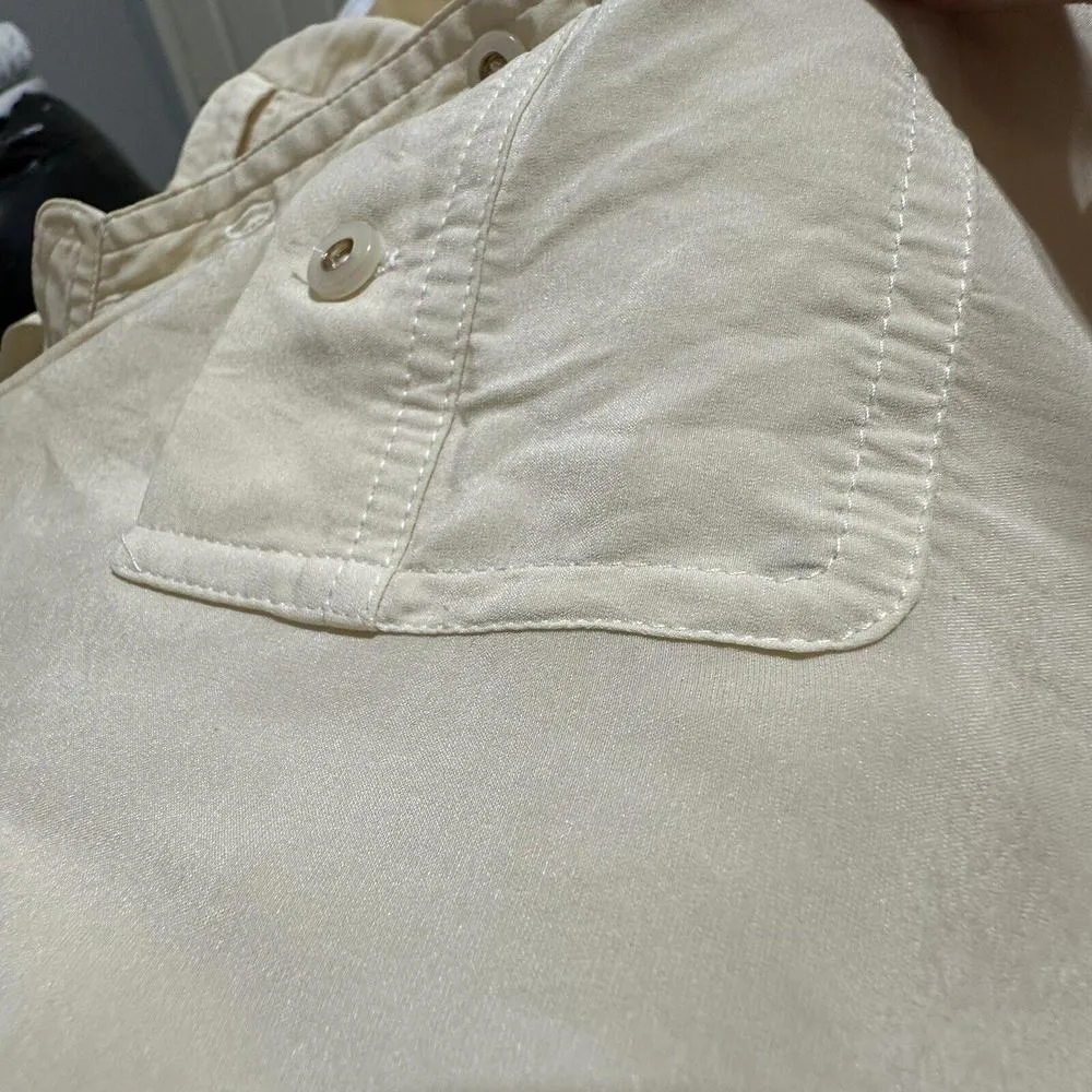 Cache Long Sleeve Button Up Collared Blouse Sz L Large Has Stains - Image 9