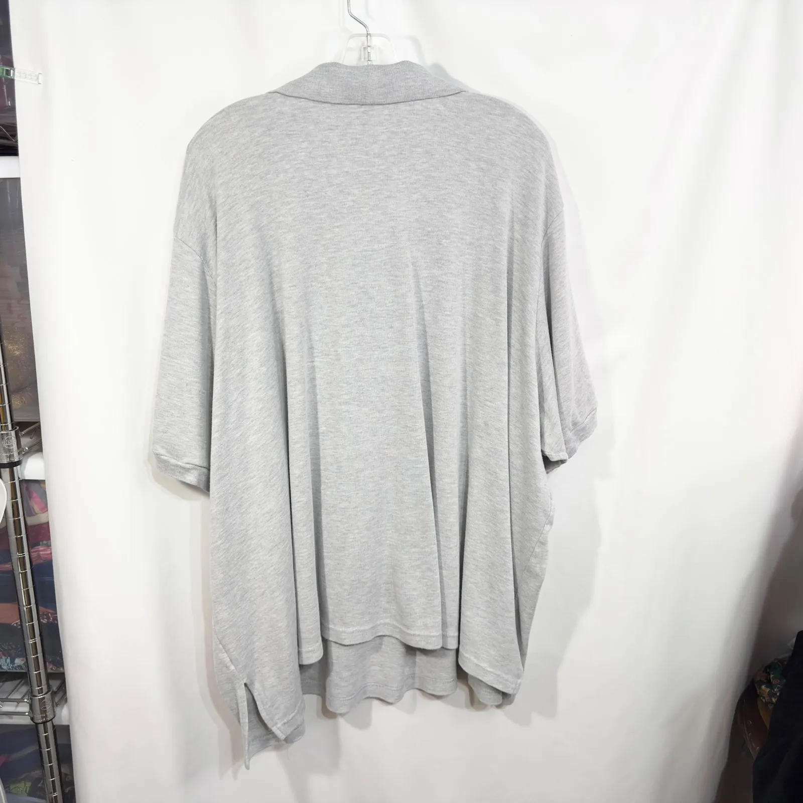 Woman Within Plus Size 34W‎ 36W Polo Shirt 4X Gray Short Sleeve Collared Top 318 - Image 3