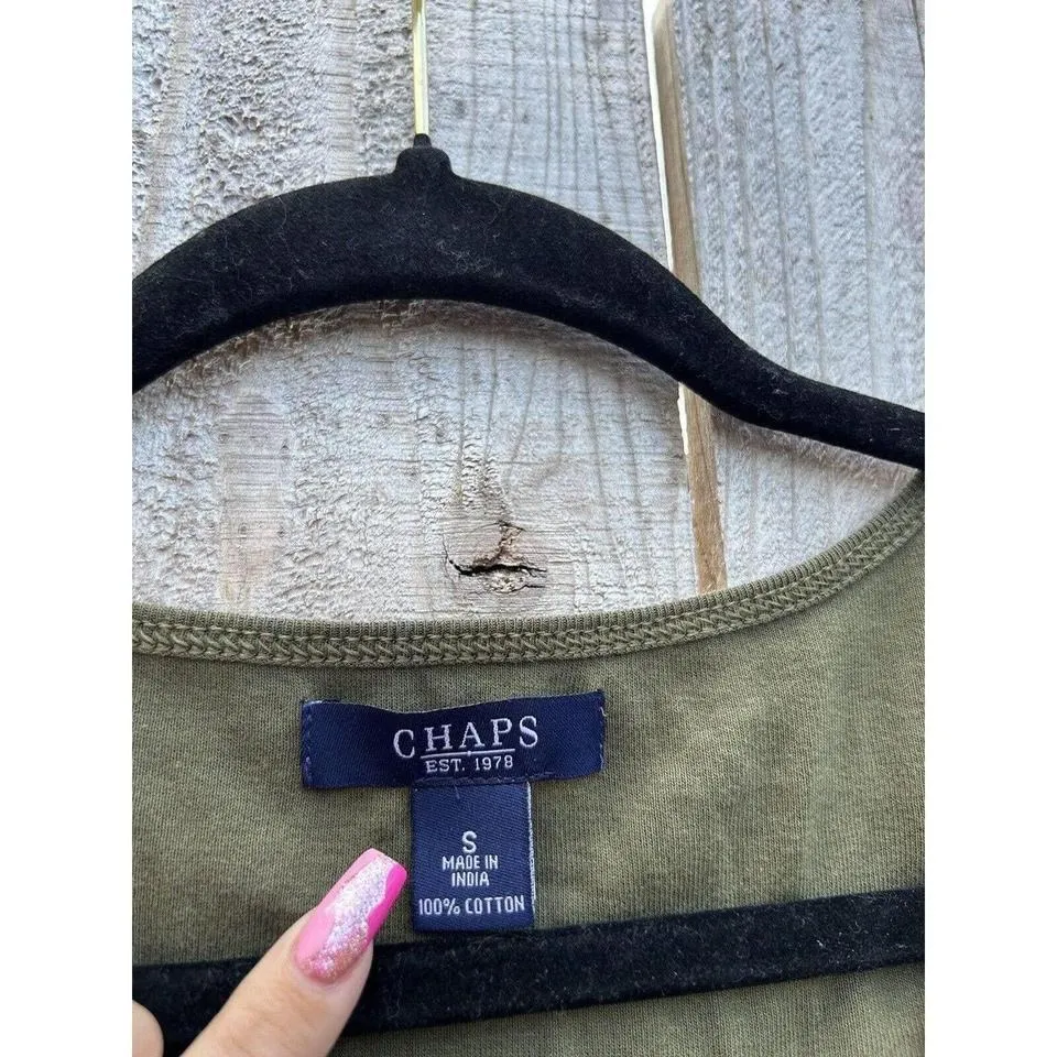 Green sequin tank by chaps size small - Image 5