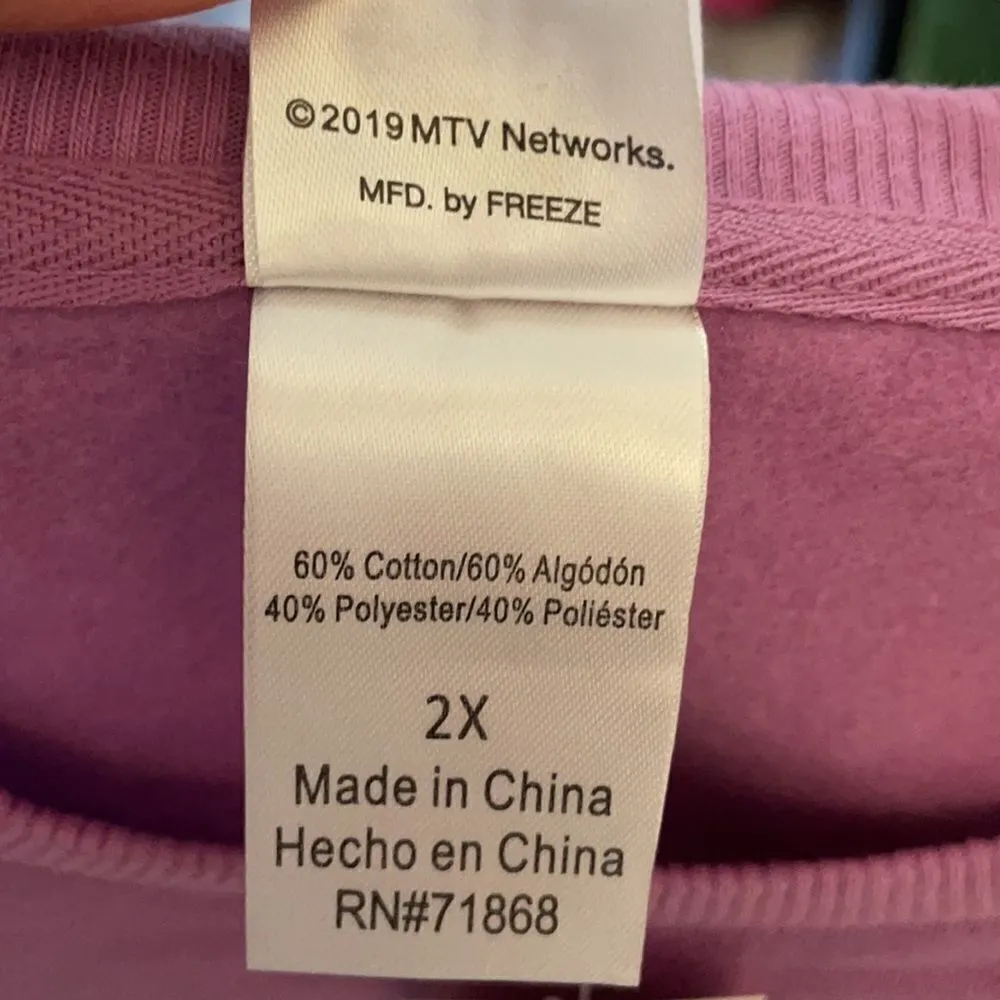 ✨MTV Moon Landing Lavender Crop Sweatshirt Purple Size 2X - Image 7