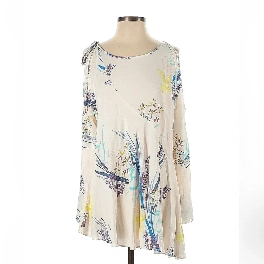 Free People | Clear Skies Floral Printed Cold Shoulders Tunic Dress Size XS - Image 4
