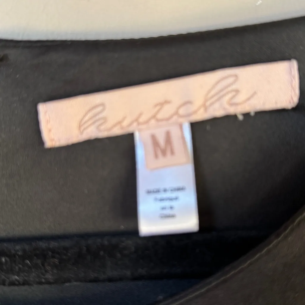 Anthropologie Hutch Twofer Satin Tulle Sleeveless Black Mini Dress size Medium - Image 10