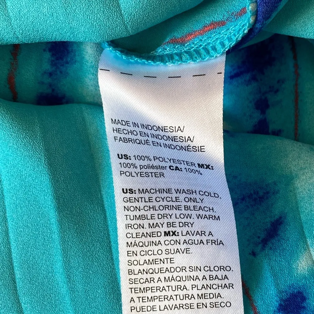 White House Black Market Pleated Tie-Dye Side Slits Maxi Skirt Size 4 - Image 6