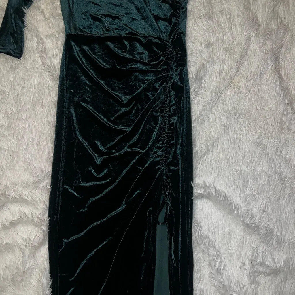 NWT PrettyGarden Dark Emerald Green Velvet Dress size XL Wedding Bridesmaid - Image 3