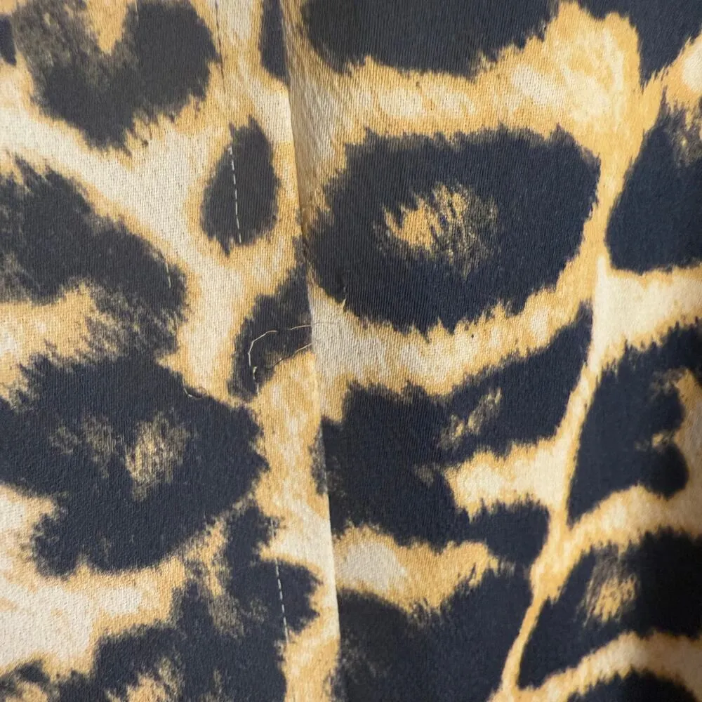 Misa Los Angeles Mireya Leopard Animal Print Ruffled Asymmetric Midi Skirt Sz M - Image 9