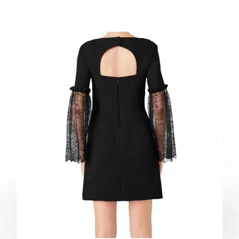 Slate & Willow Black Lace Sleeve Cut Out Back Dress size 0 - Image 2
