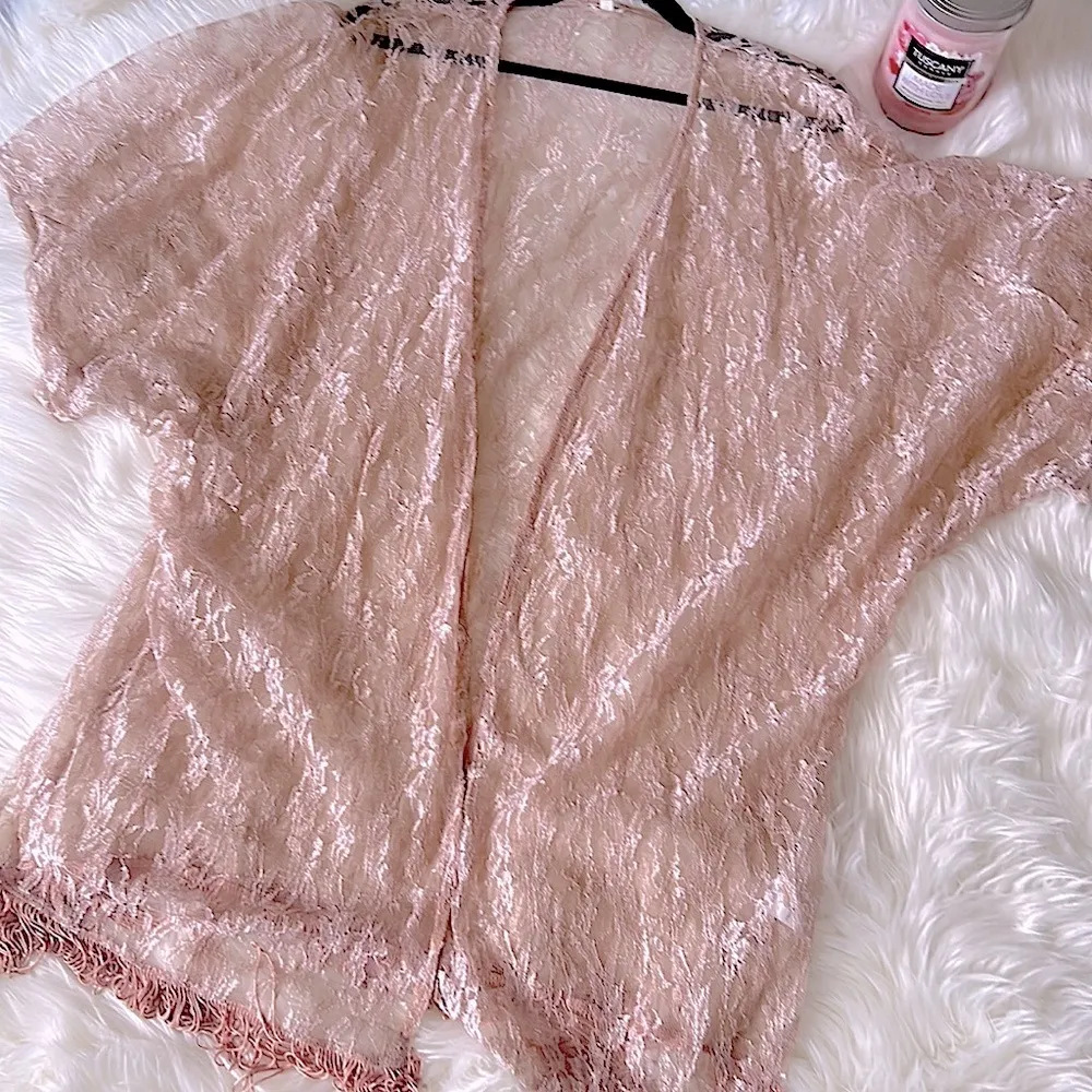 ASOS brand En Crème peach fringe hem kimono- - Image 7