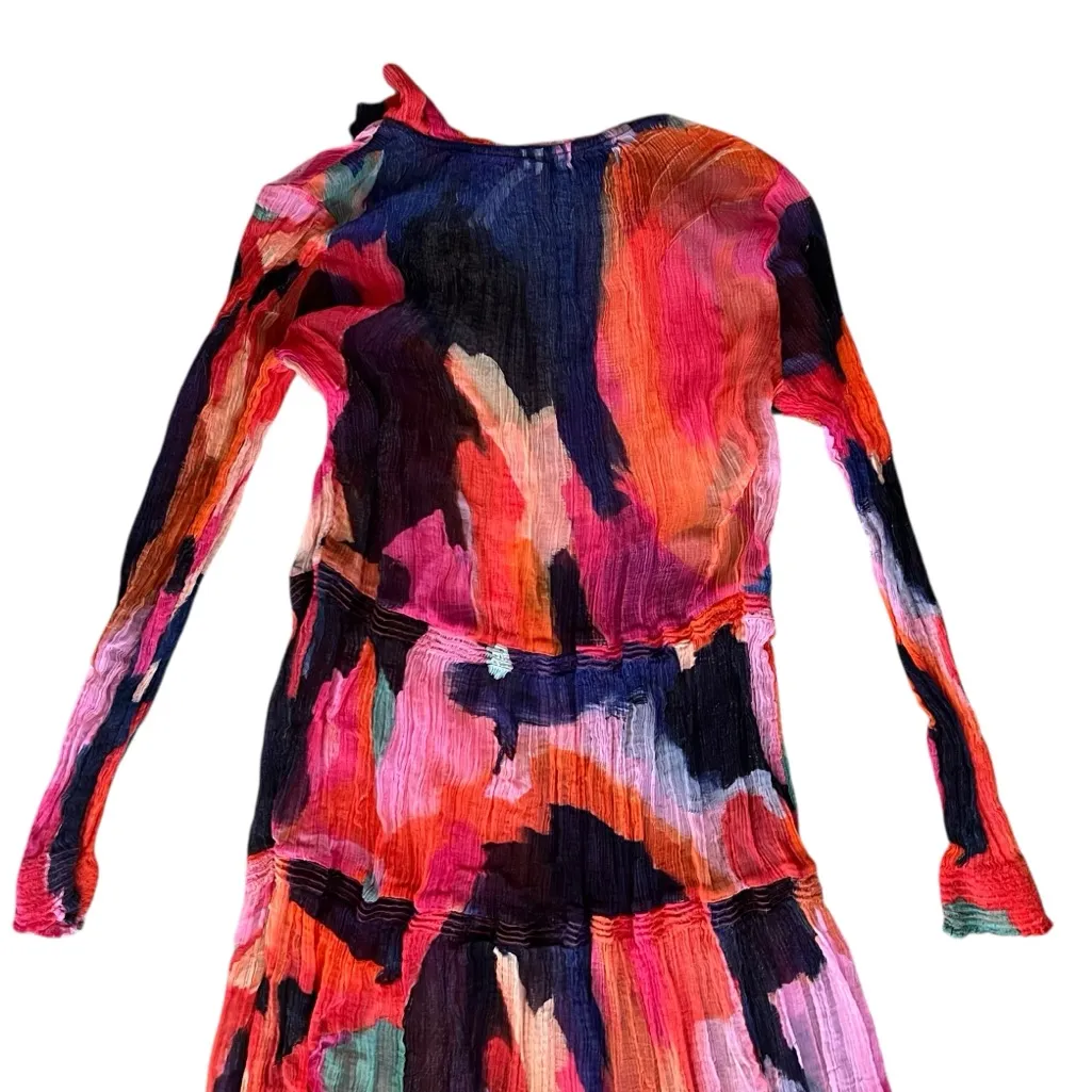 Anthropologie The Marais Women’s Printed Chiffon Tiered Ruffle Maxi Dress Sz S - Image 9