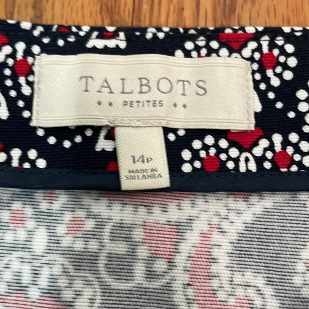 Talbots Bandana Print A-line Mini Skirt Women Petite 14p Navy Red NWT‎ - Image 3