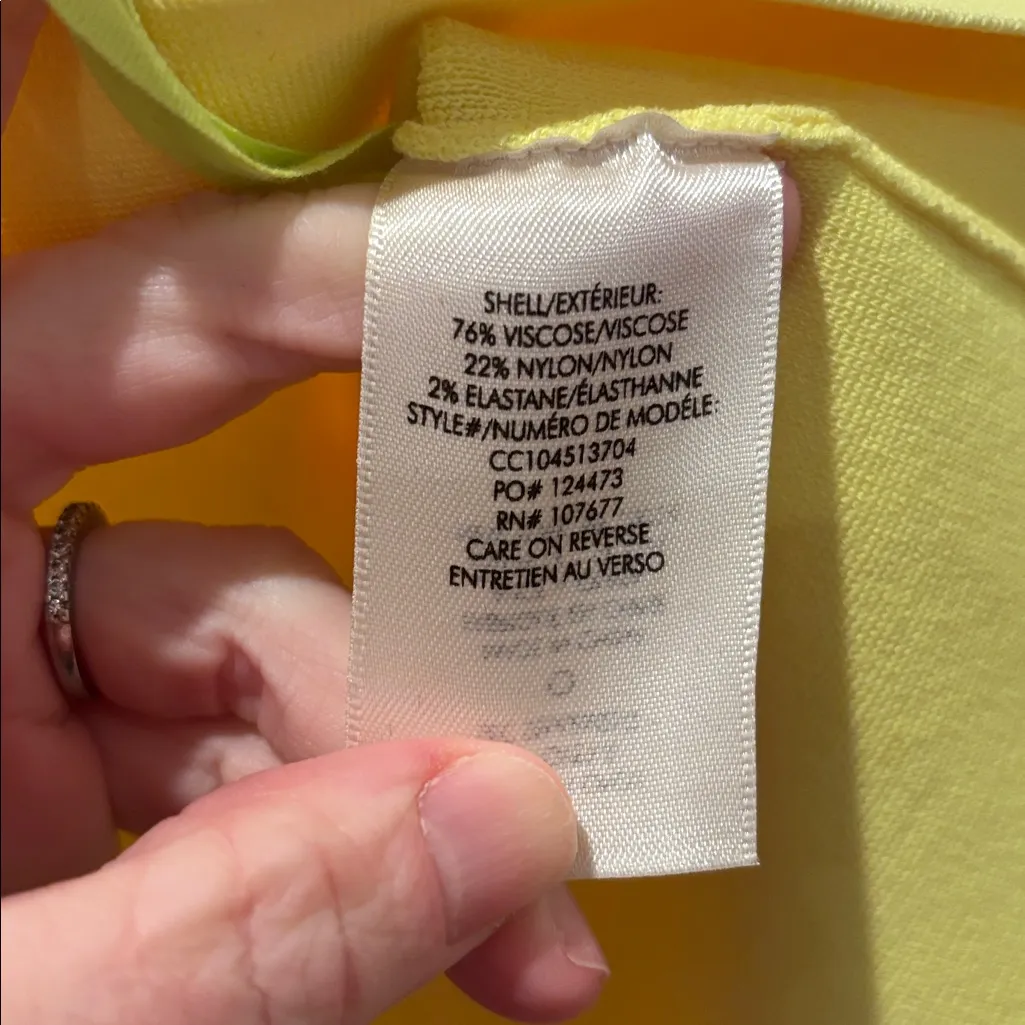 Alice + Olivia Tank Cabot Fitted Neon Yellow Size Small - Image 5