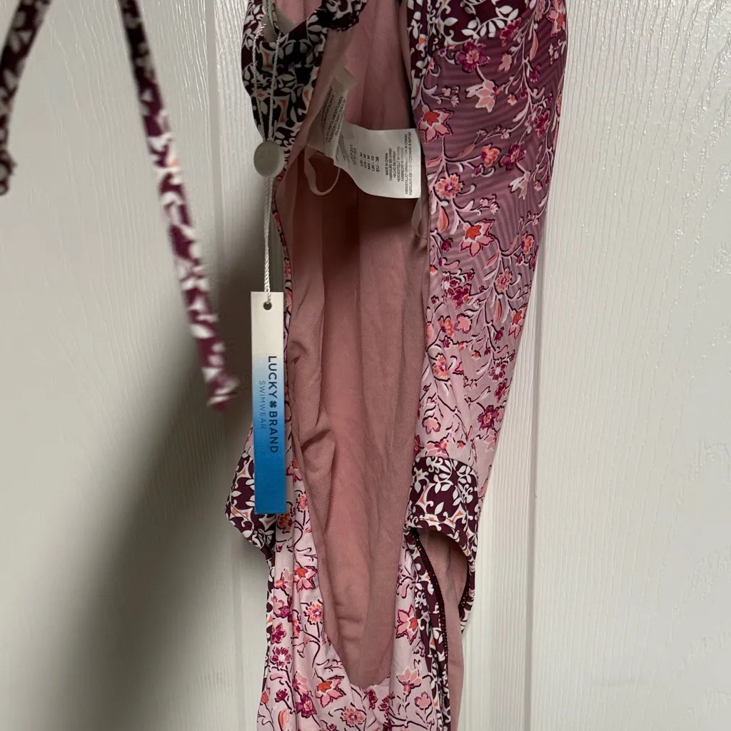 New Lucky Brand Floral Pink One-Piece Swimsuit - Image 7