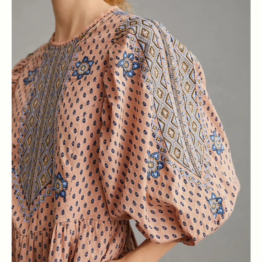 By Anthropologie Embroidered Tunic Mini Dress - Image 4