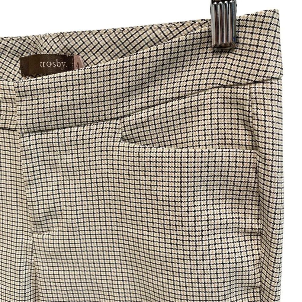 Crosby Mid Rise Plaid Ankle Length Skinny Leg Trouser Pants Size 4 - Image 6