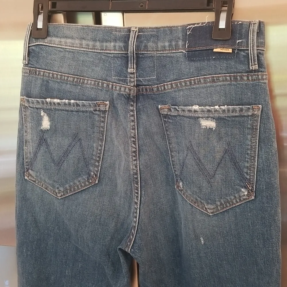 đź’•MOTHER SUPERIORđź’• High Waisted Smokin Double Ankle Jeans Broken Record 28 NWOT Blue - Image 15