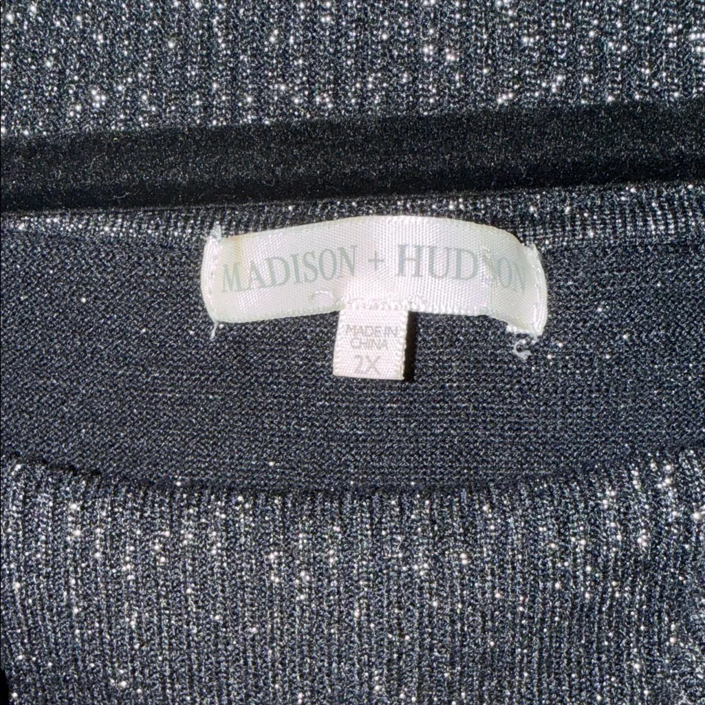 Madison and Hudson Elegant Black Glitter Women's Top Size 2X - Image 7