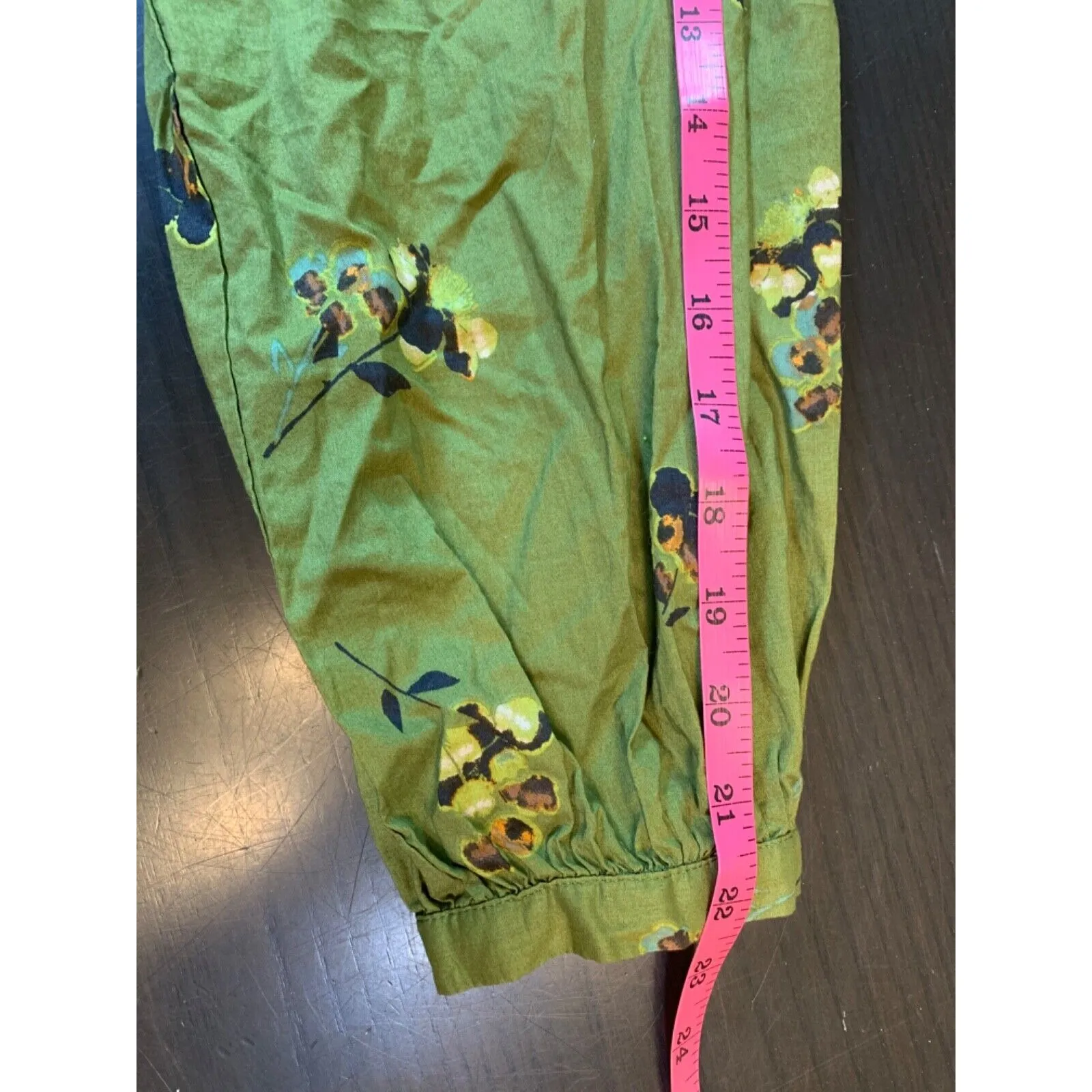 ana A New Approach Women's OX Floral Blouse Button‎ Cuff Green Spring Top Size 0X - Image 12