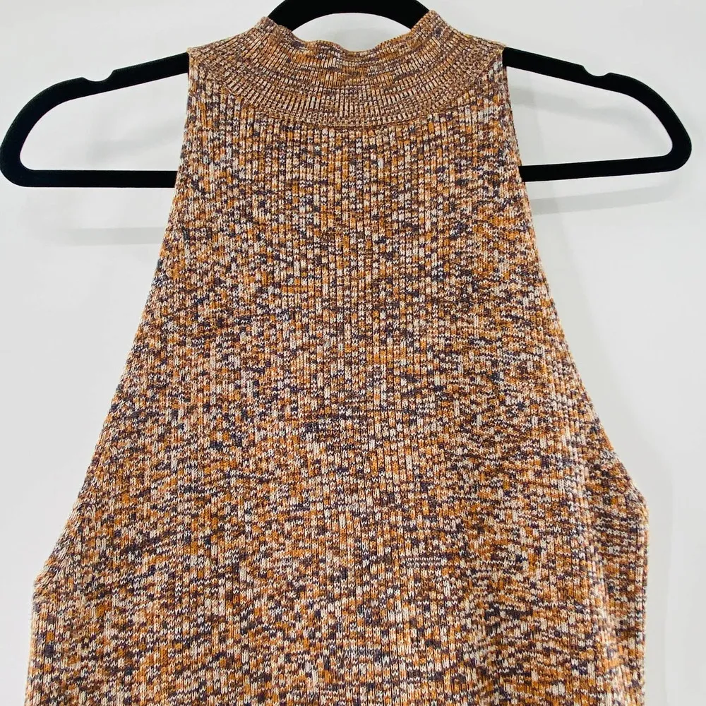Madewell Pecan Marled Mockneck Sweater Tank Brown Warm Tones Size XL 16/18 - Image 8