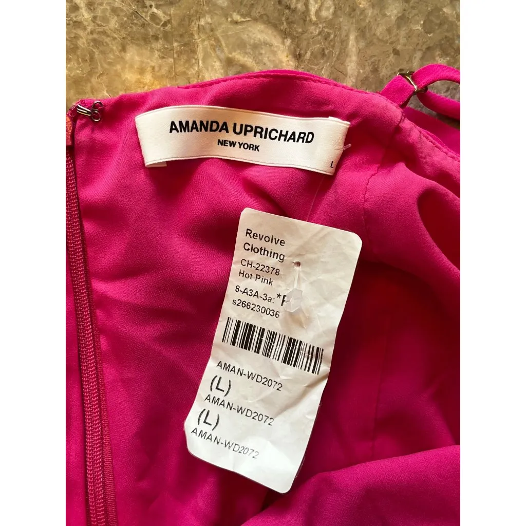 Amanda Uprichard Clemenza Dress in Hot Pink Large New Womens Maxi Gown - Image 9