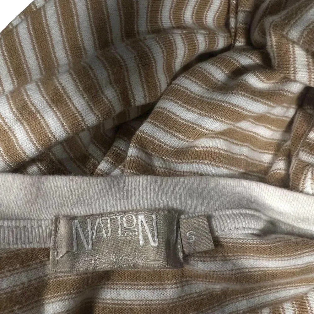 Nation LTD Olivia Pocket‎ T-Shirt Dress Tan White Size Small - Image 11