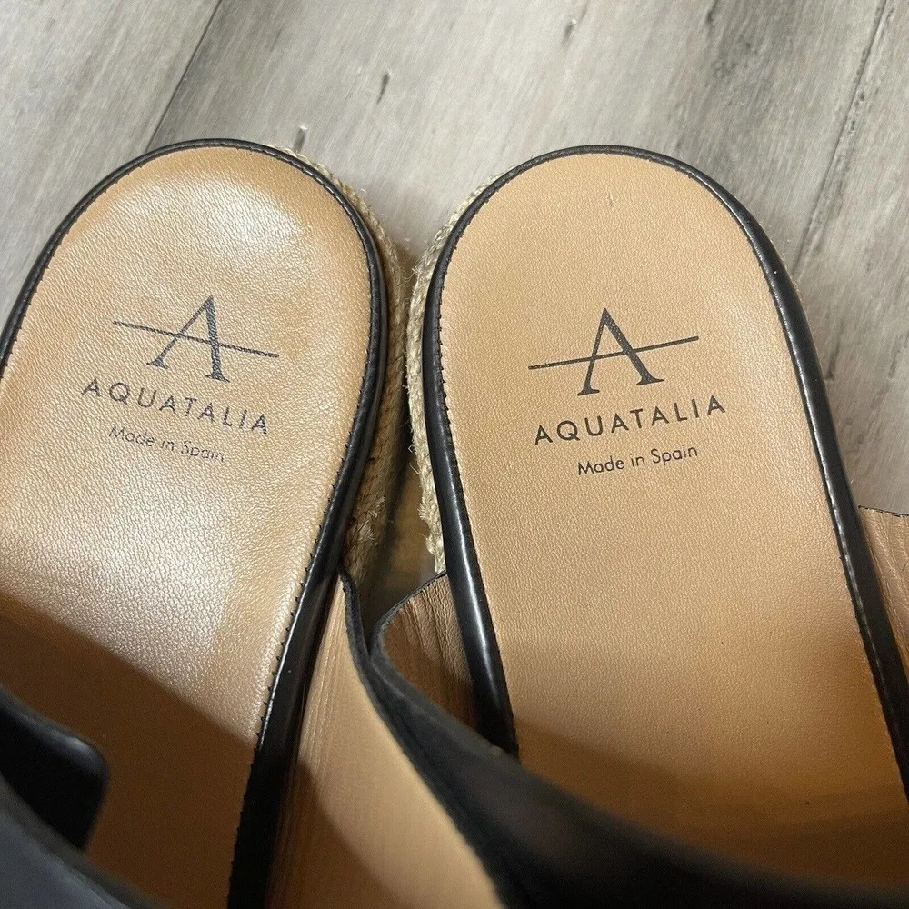 Aquatalia Mae Water Resistant Espadrille Slide Sandal Women's Black Size 9 - Image 3