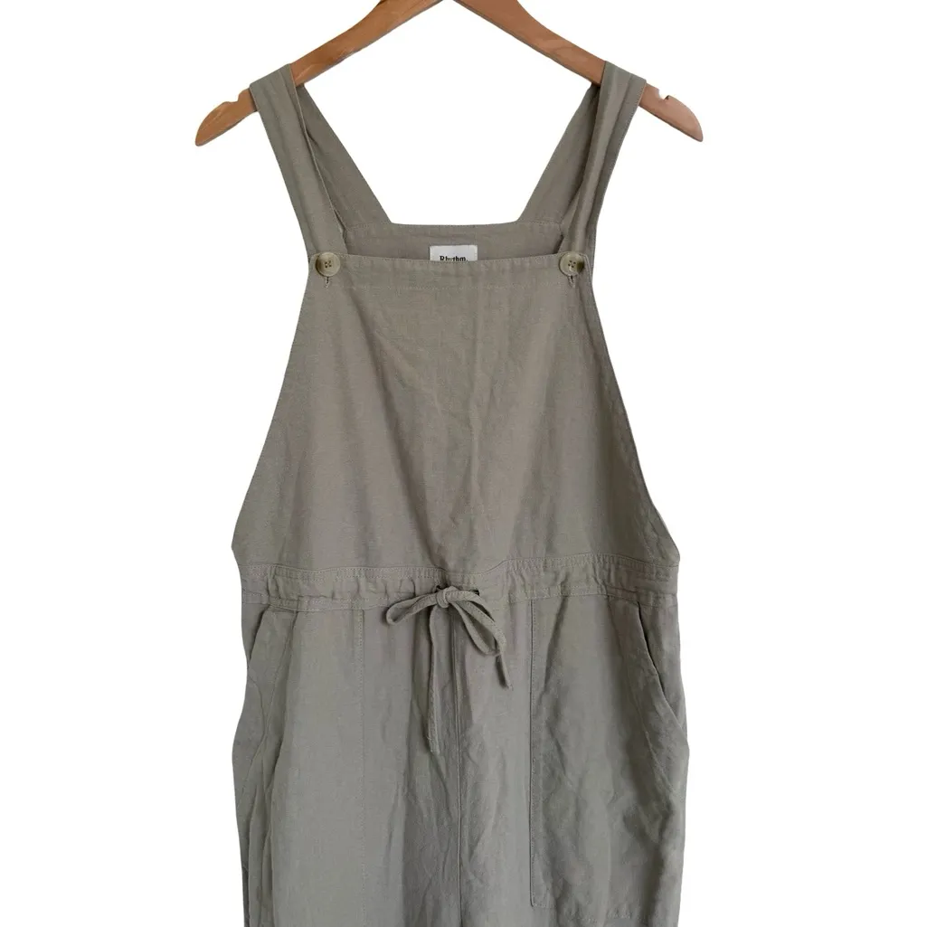 Rhythm. Tan Cream Jumpsuit Cotton Linen Size M Size M - Image 4