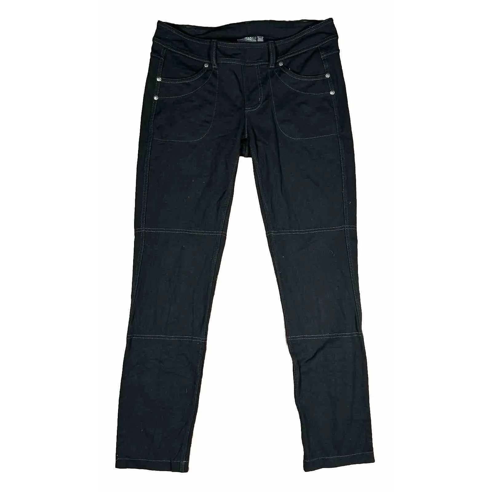 Athleta Women's Size Small Black Pull On Pants Pockets Stretch Straight‎ Leg - Image 2