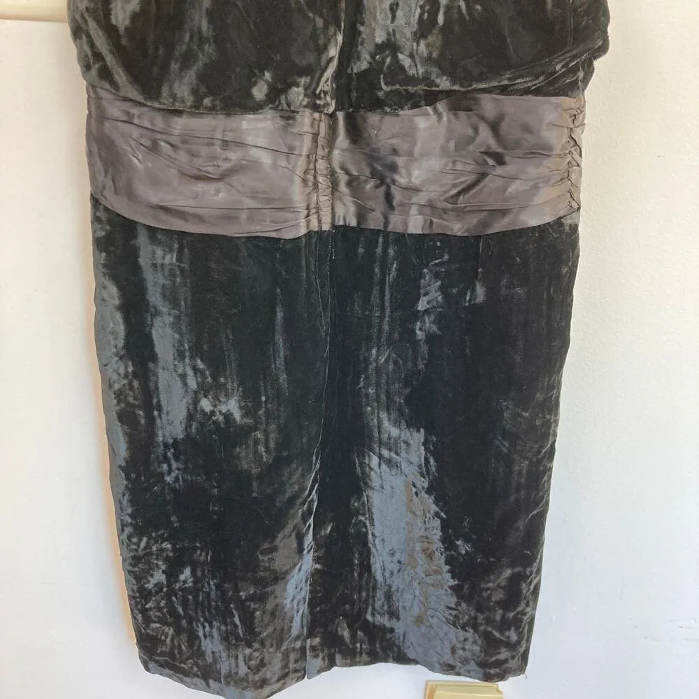 Vintage Gunne Sax Womens 6 Black Velvet Drop Waist Midi Dress Grunge Goth Witchy - Image 11