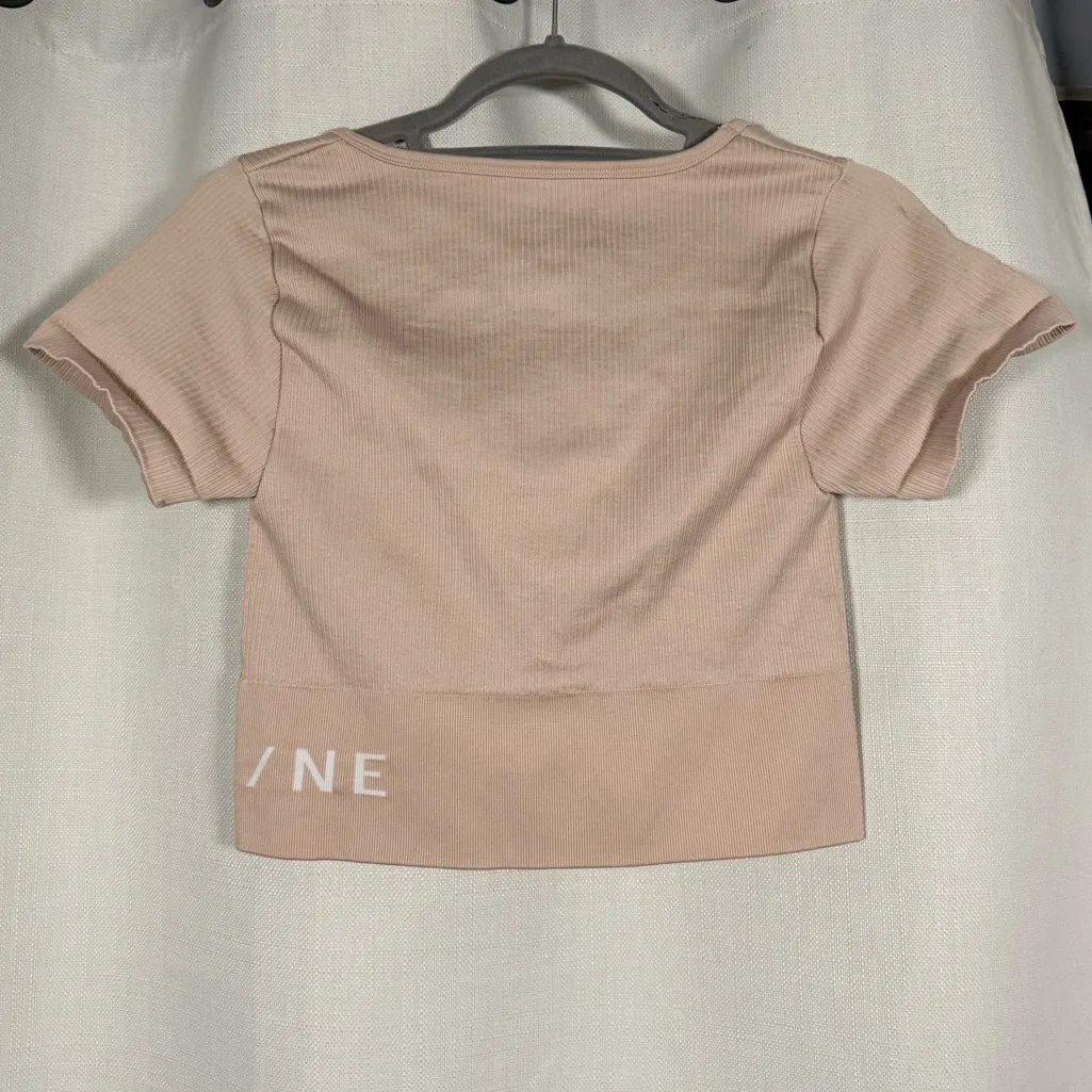 Offline by Aerie OG Groove Crop Top Tee in Neutral Blush Size Large Pink - Image 3