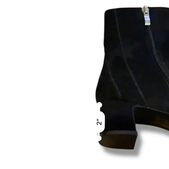 Journee Collection Ankle Boots Size 9.5 Black Faux Suede Pointed Toe Zip Heel - Image 10