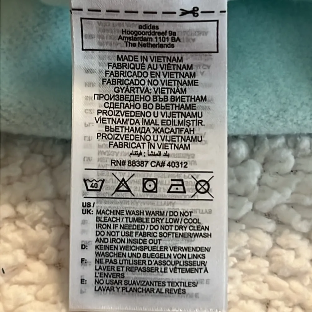 Adidas size 1X halo mint graphic fleece hoodie drawstring hood kangaroo pocket - Image 8