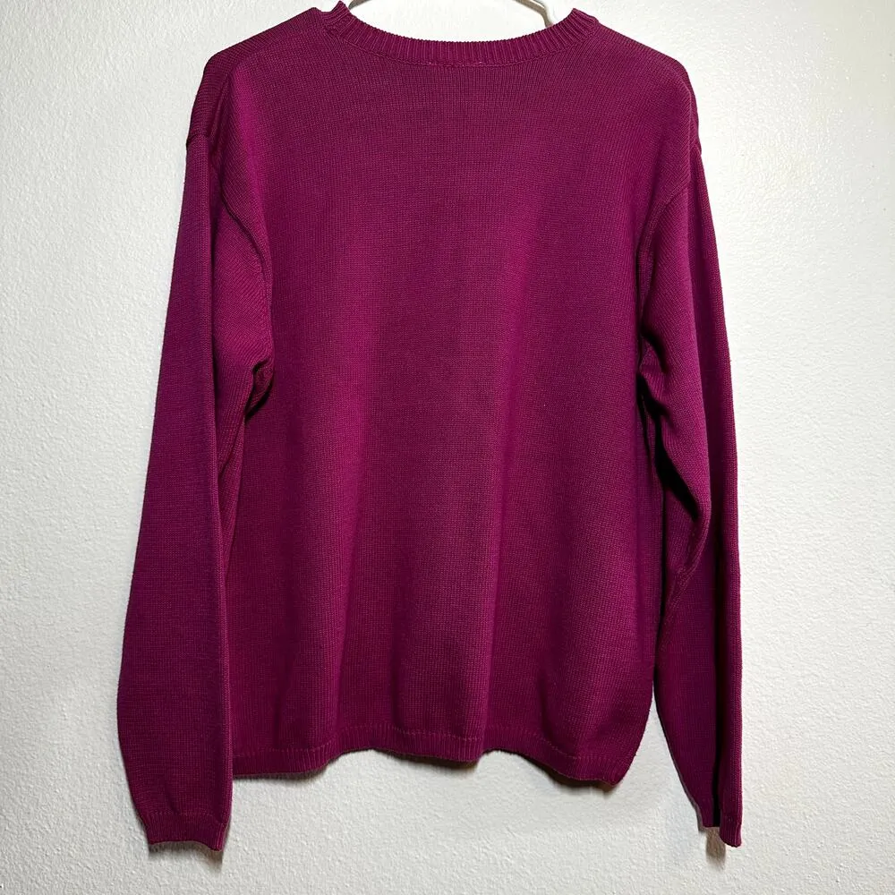 Top Stitch By Morning Sun Sweater 100% Cotton Floral Embroidered Pink M NWOT Size M - Image 4