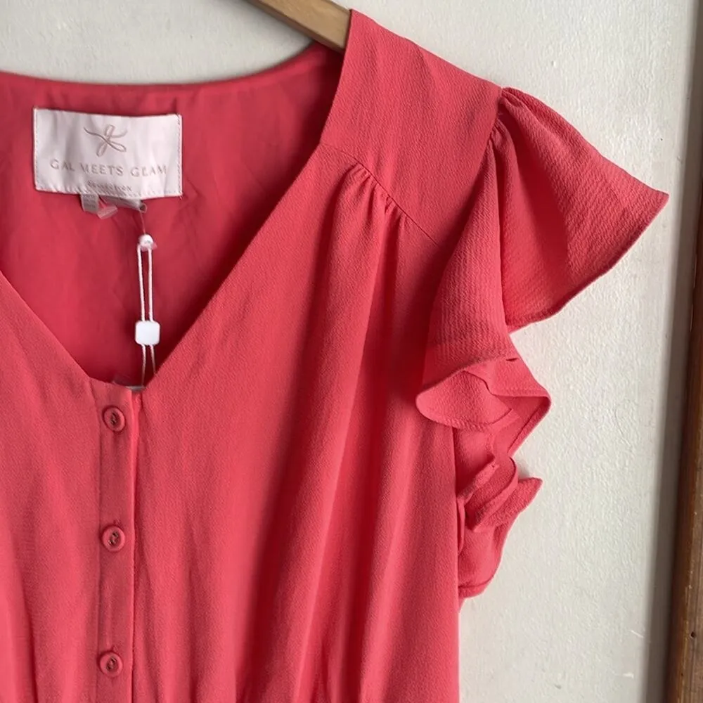 GAL MEETS GLAM Bree Coral Fit and Flare Dress - Image 6