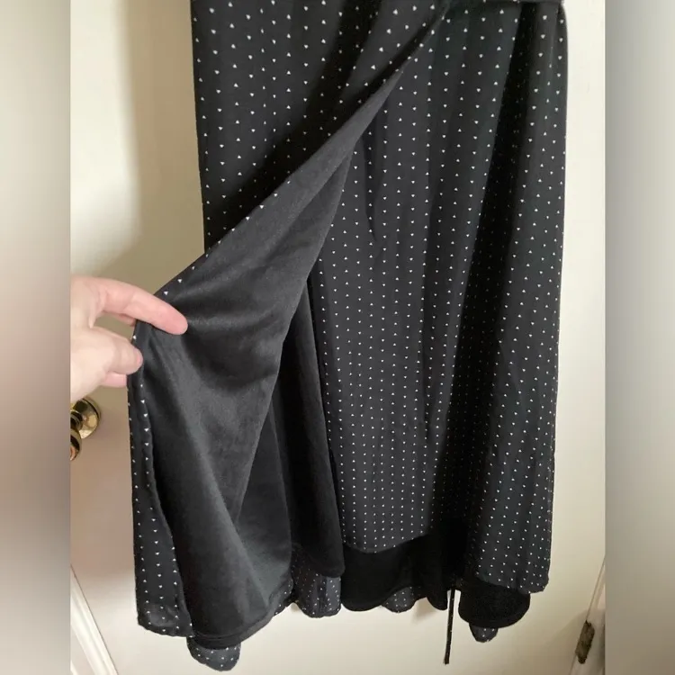 Lulu's Farah Black & White Polka Dot High Low Wrap Midi Dress #Gr - Image 7