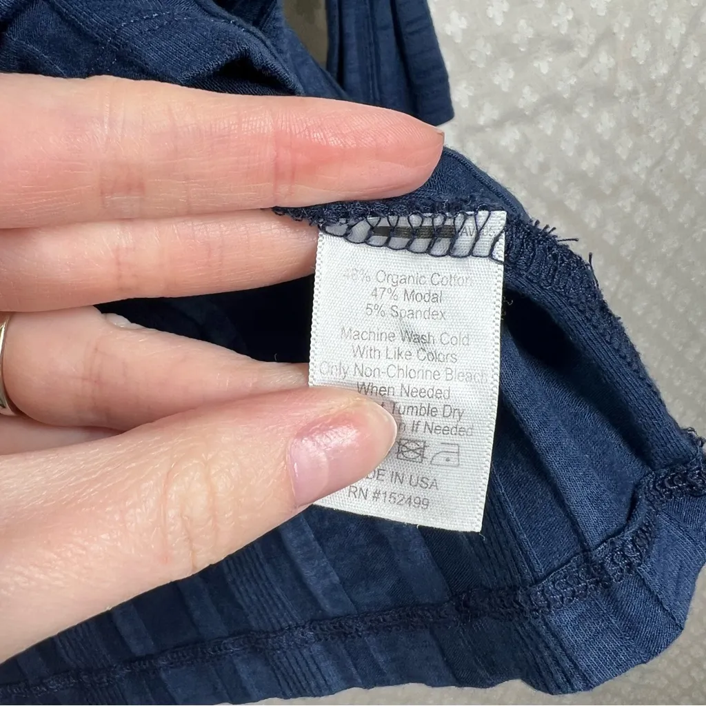 Amour Vert Blue Ribbed Organic‎ Cotton Top - Image 3