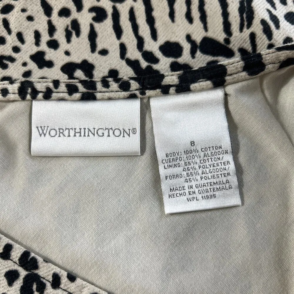 Worthington Women's Side Zip Animal print A line Skirt Lined Size 8 Waist 29 - Image 3