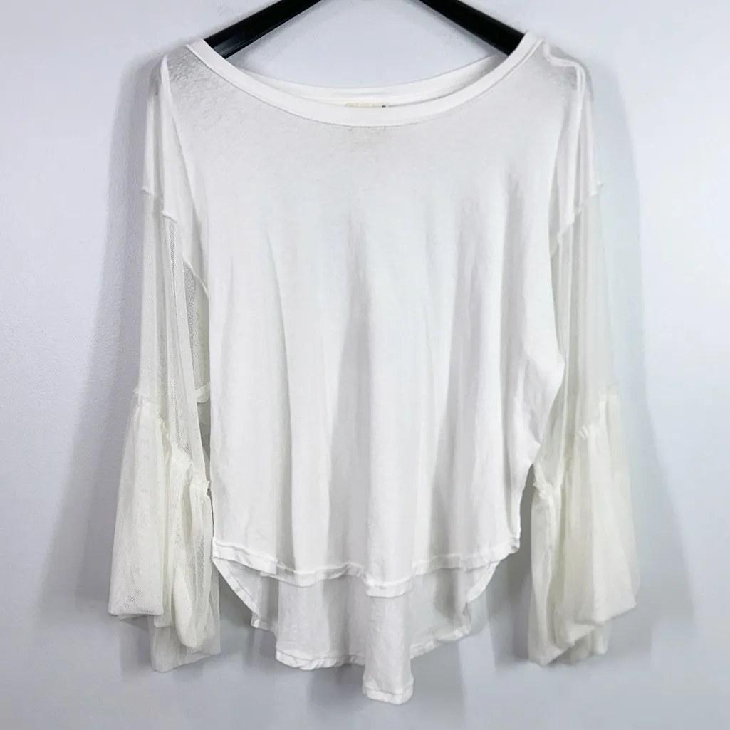 Free people still got tee with mesh sleeves size small - Image 3