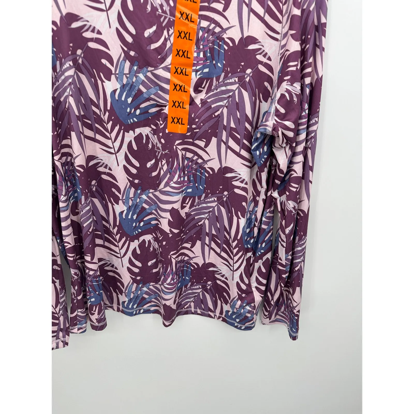 32 Degree Cool Purple Tropical Sun Protection UPF 50 Long Sleeve Shirt XXL NWT - Image 3