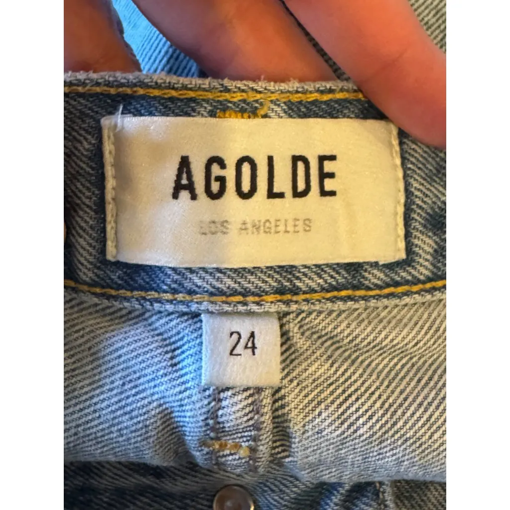 Agolde Shorts Women 24 Blue Denim Distressed‎ Vintage Cut Off Parker Jean Luxury - Image 7