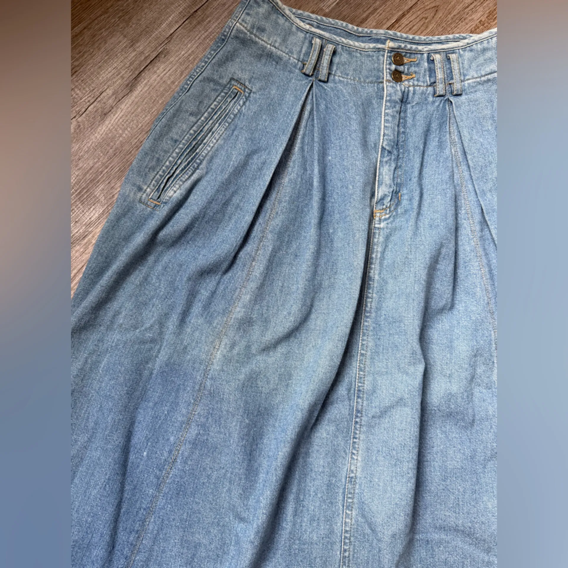 VTG Liz Claiborne Denim A-Line Skirt With Buttons Maxi Skirt Comfy Size S 2 4 - Image 3