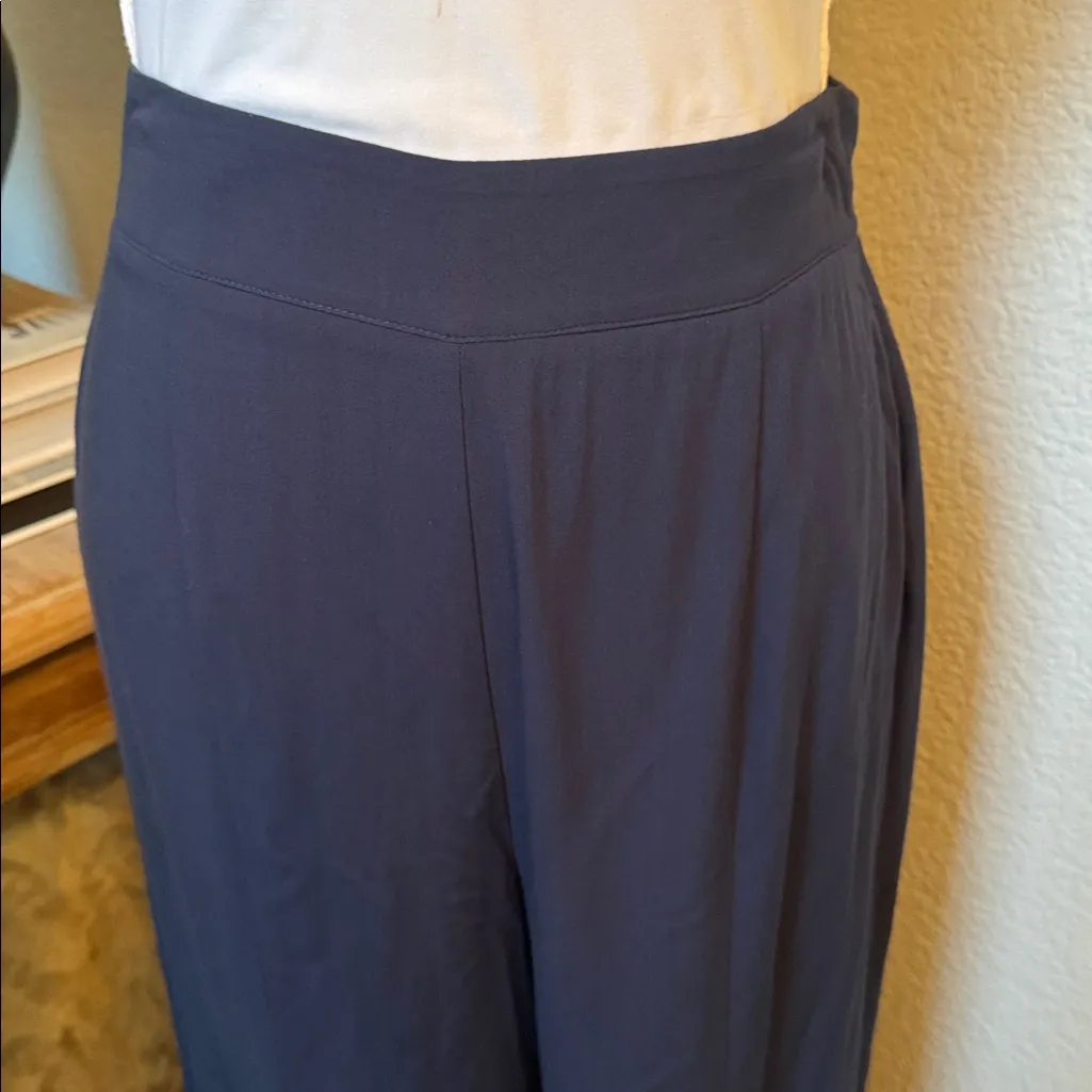Anthropologie Maeve Canna Culotte Navy Blue High Waist Wide Leg Pants Size 0 - Image 5