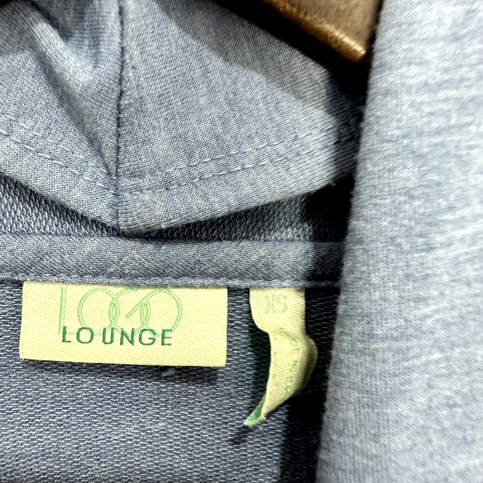 LOGO Lounge Cardigan Womens XS Blue Open Front Drape Pockets Boho Layered Cozy - Image 3