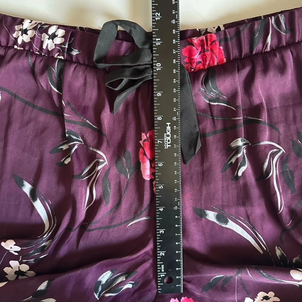 Josie Natori Freestyle Pants Purple / Pink Women’s size Medium pretty floral - Image 10