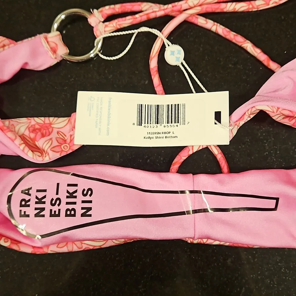 💕FRANKIES BIKINIS💕 Kailyn String Bikini Bottom ~ Rose Bouquet Large L NWT - Image 9