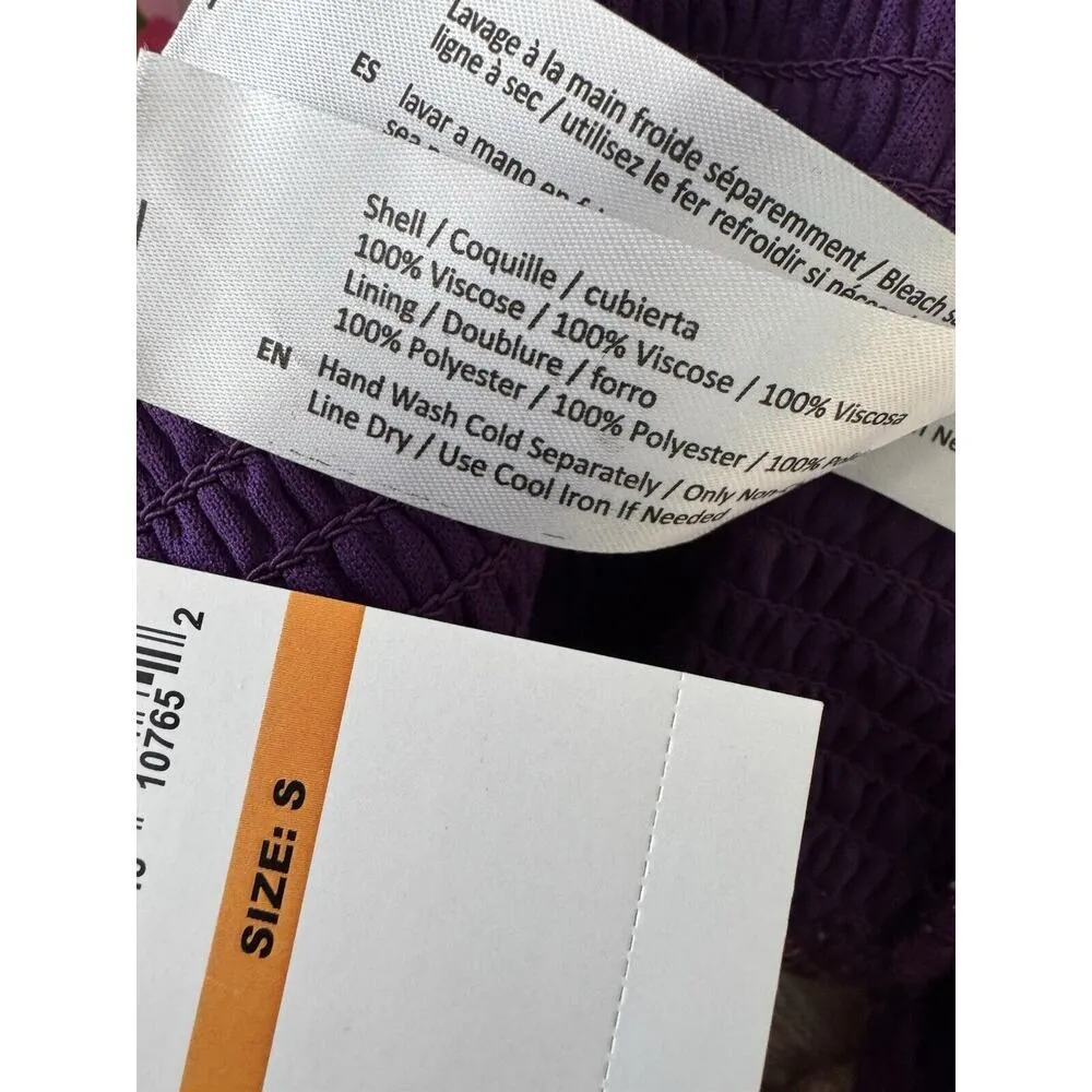 NWT Band Of Gypsies Floriane Purple Floral Smocked Ballon Sleeve Crop Top Small - Image 9