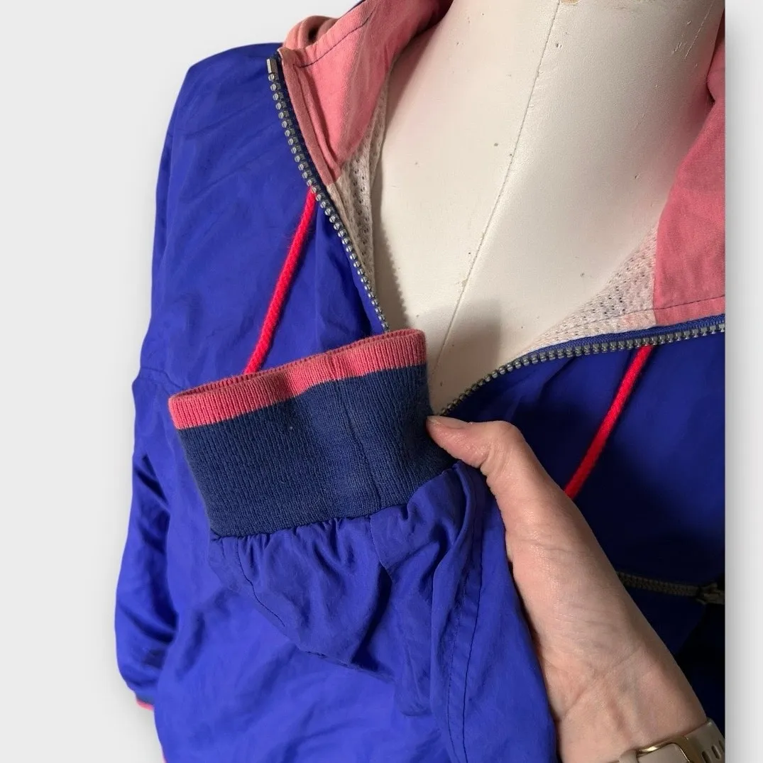Vintage 90s Nike International Half-Zip Windbreaker Jacket Blue Pink Size M - Image 2