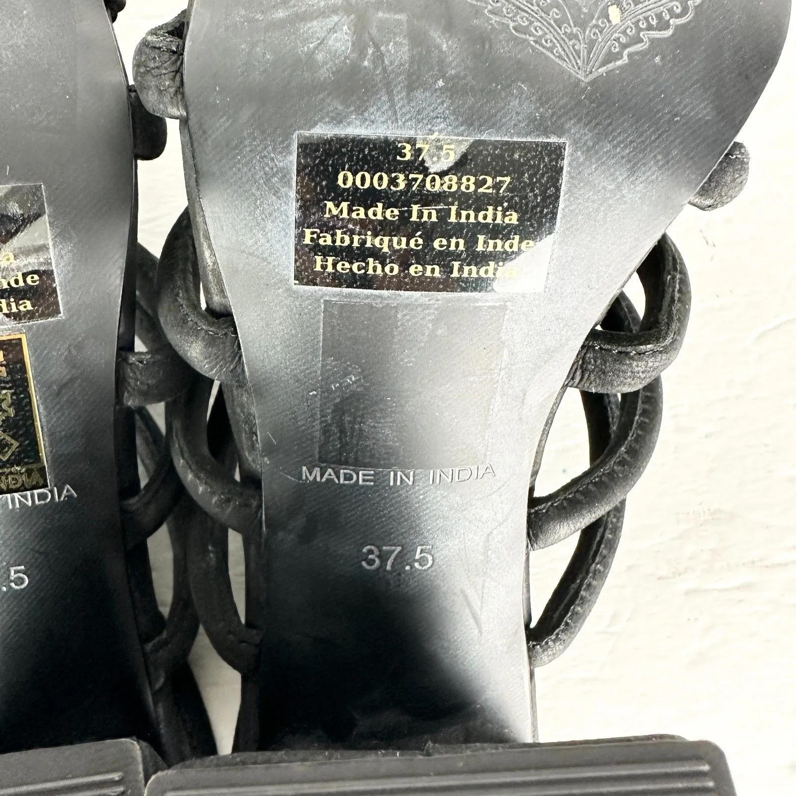 Free People Colette Cinched Heel Size 37.5 US 7 Black Leather Slingback - Image 8