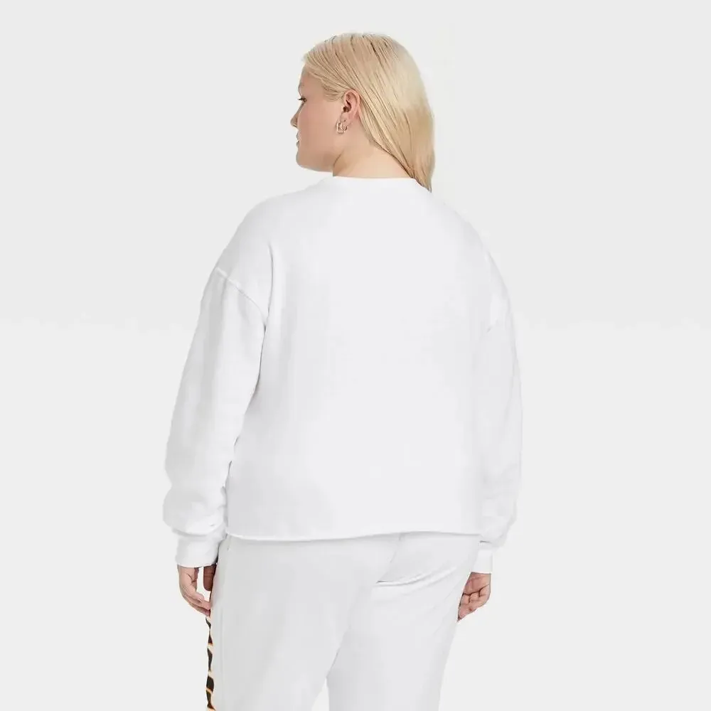 Hybrid Apparel NBA Miami Heat White Cropped Crewneck Sweatshirt Women's Size‎ 1X - Image 2