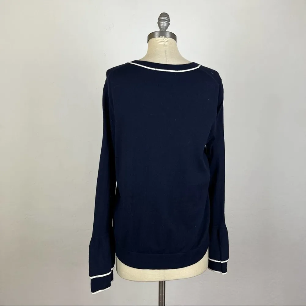 Boden Navy Blue Bell Sleeve Sweater Size 16 - Image 7