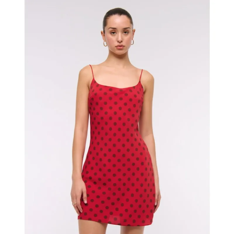 Abercrombie + Fitch The A&F Julia Slip Mini Dress in Red Dot - Image 3