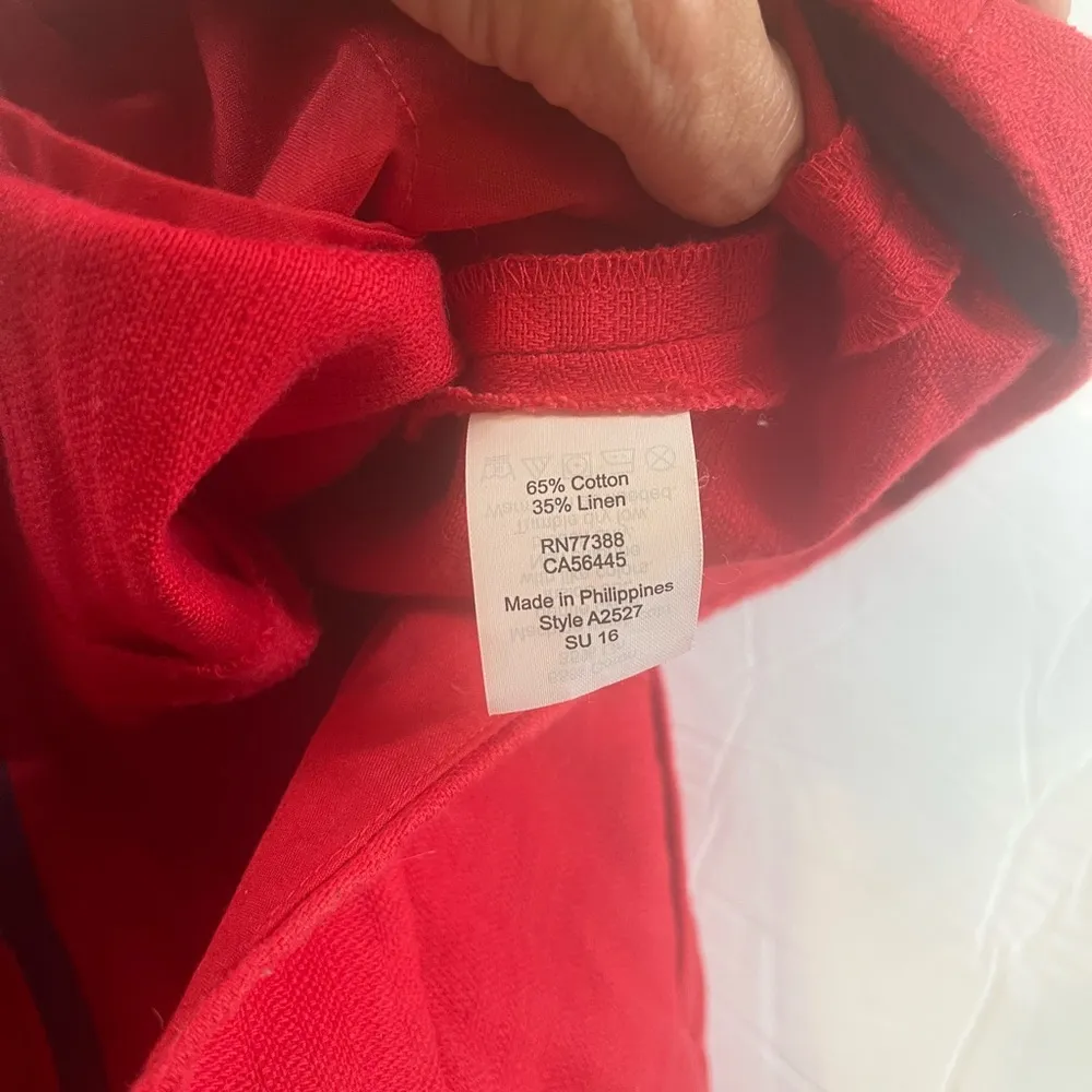 NWT J.Crew Pleated Linen Blend Shorts – Size 0 – Red - Image 6